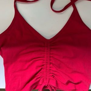 COPY - Red Hollister Cropped Halter Top